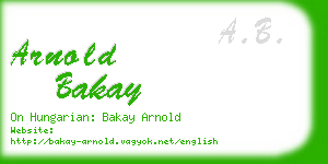 arnold bakay business card